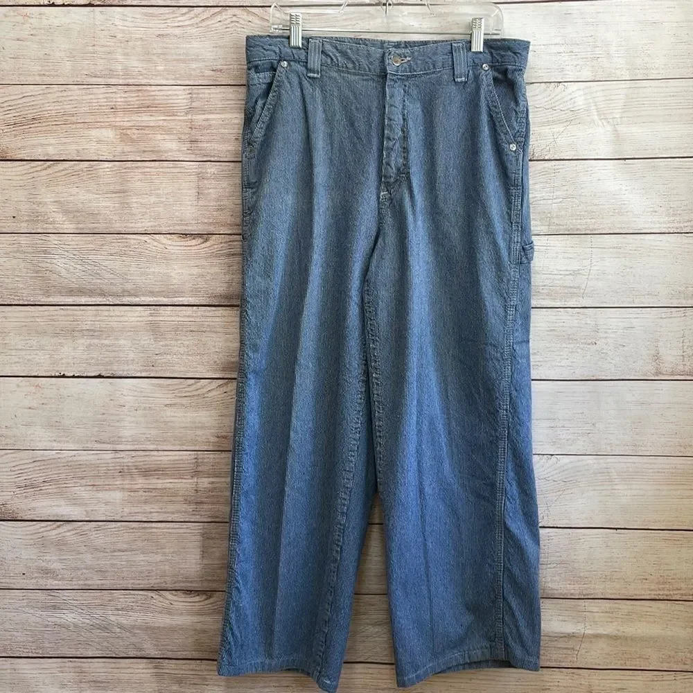 VINTAGE‎ LEE DUNGAREES IN BLUE AND WHITE STRIPES
